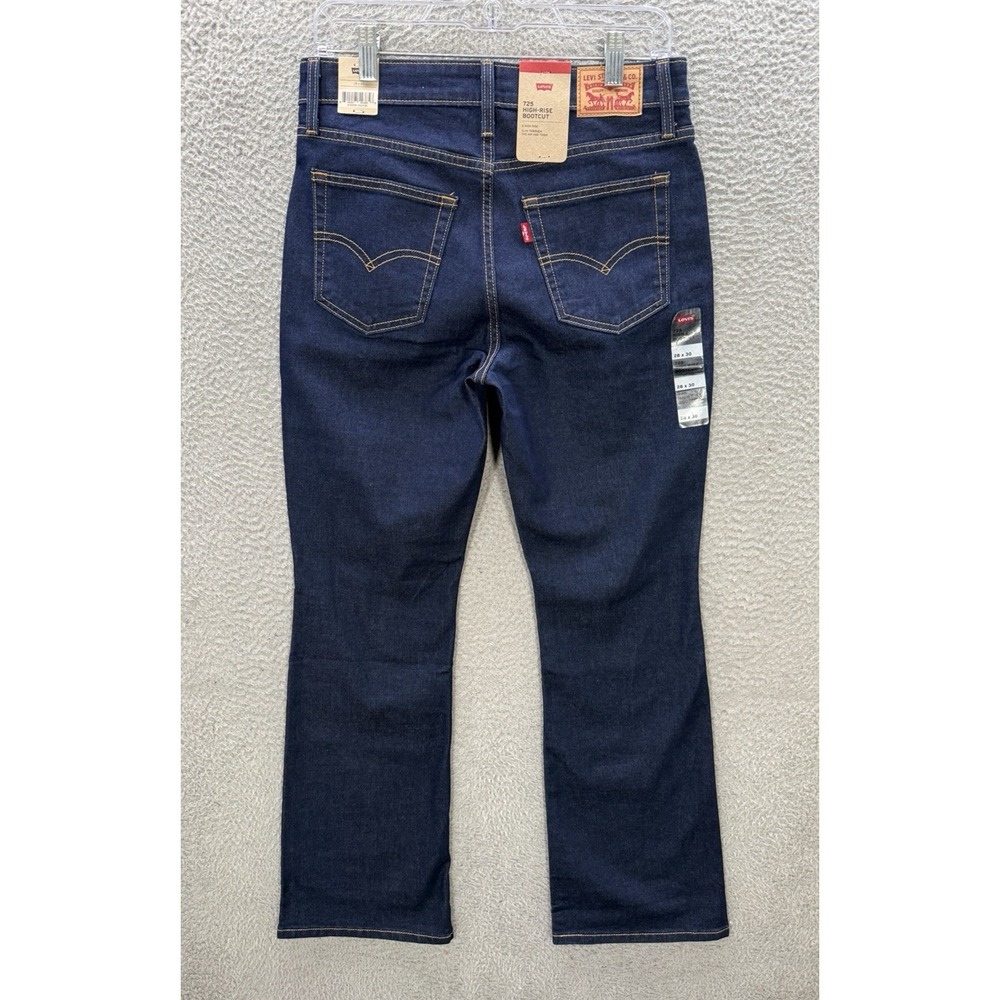 Levis 725 Jeans Womens 28x30 Blue High Rise Bootcut Stretch Workwear Grunge NEW